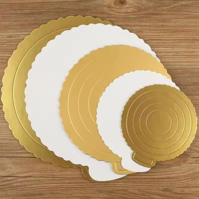 Tabuleiro de bolos de ouro de 12 polegadas Taça redonda de bolos para embalagem de bolos