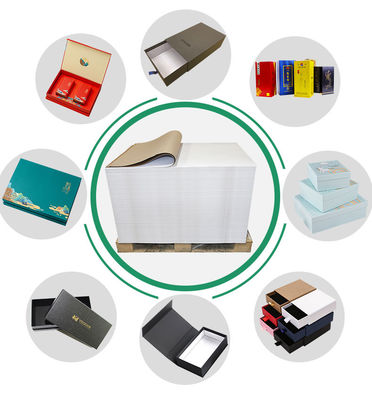 Cartão duplex revestido de branco com parte traseira cinzenta, folhas de papel de papel branco de pasta misturada