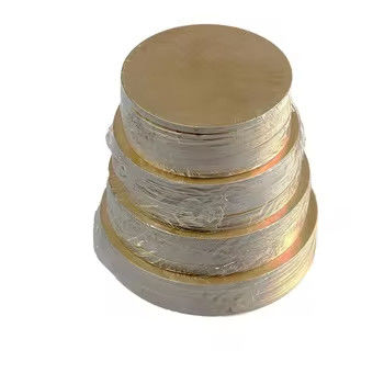 Tabuleiro de bolo de papel de tamanho personalizado tambor redondo de bolo de ouro reciclável